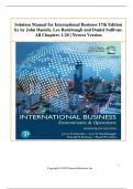 Solution Manual for International Business, 17th edition By John Daniels, Lee Radebaugh, Daniel Sullivan All Chapters 1-20 A+