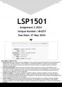 LSP1501 Assignment 2 (ANSWERS) 2024 - DISTINCTION GUARANTEED