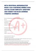 RETA INDUSTRIAL REFRIGERATION  BOOK 2 (2013 Revision) NEWEST 2024  ACTUAL EXAM COMPLETE QUESTIONS  AND CORRECT DETAILED ANSWERS  (VERIFIED ANSWERS)