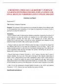 CHEMISTRY (CHEM 103) LAB REPORT 7 | PORTAGE LEARNING|WITH PROCEDURES, EXPLANATION AND FINAL RESULTS/ VERIFIED/LATEST UPDATE 2024-2025
