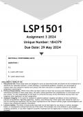 LSP1501 Assignment 3 (ANSWERS) 2024 - DISTINCTION GUARANTEED