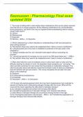 Rasmussen - Pharmacology Final exam updated 2024