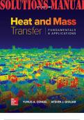 Heat and Mass Transfer: Fundamentals and Applications 6th Edition Yunus. THE SOLUTIONS MANUAL