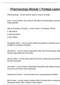 Pharmacology Module 1 Portage Learning Questions and answers latest update