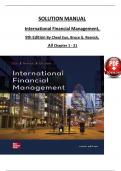 Solution Manual for International Financial Management, 9th International Edition By Cheol Eun, Bruce G. Resnick, Verified Chapters 1 - 21, Complete Newest Version