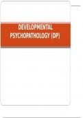 DEVELOPMENTAL PSYCHOPATHOLOGY (DP) verified 2024 questions and answers