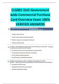 CLG001 DoD Government  wide Commercial Purchase  Card Overview Exam 100%  VERIFIED ANSWERS CORRECT