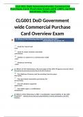 CLG 001 DoD Govenmentwide Commercial Purchase Card Overview Exam-with 100% verified solutions 2024-2025