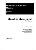 Instructor’s Resource Manual Marketing Management 16th Edition Philip Kotler Kevin Lane Keller Alexander Chernev 2024 || All Chapters A+