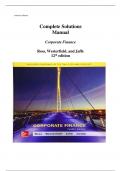 Complete Solutions Manual Corporate Finance
