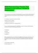HESI Pharmacology Practice Test questions and answers. Graded A masterpiece,.