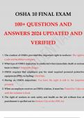 OSHA 10 FINAL EXAM 100+ QUESTIONS AND ANSWERS 2024 