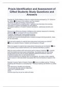 Praxis Identification and Assessment of Gifted Students Study Questions and Answers