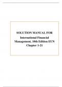 SOLUTION MANUAL FOR International Financial Management, 10th Edition EUN Chapter 1-21 A+