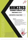 HRM3703 assignment 4 solutions semester 1 2024 (Full solutions)