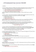 ATI Fundamentals Exam 2024/2025 Questions and Answers (Already Graded A+).