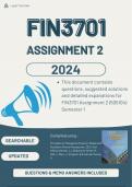 Fin3701 Assignment 2 Semester 1 2024 (505104) MEMO
