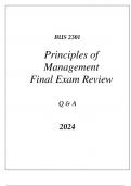 (WGU C483)BUS 2301 PRINCIPLES OF MANAGEMENT FINAL EXAM REVIEW Q & A 2024.