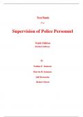 Test Bank for Supervision of Police Personnel 10th Edition (Global Edition) By Nathan Iannone, Marvin Iannone, Jeff Bernstein, Robert Dowd (All Chapters, 100% Original Verified, A+ Grade)