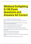 Wildland firefighting S-190 Exam Questions and Answers All Correct 