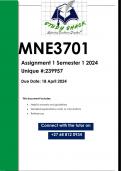MNE3701 Assignment 1 (QUALITY ANSWERS) Semester 1 2024
