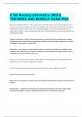  C790 Nursing Informatics (WGU) THEORIES AND MODELS EXAM 2024