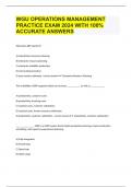 WGU OPERATIONS MANAGEMENT PRACTICE EXAM 2024 WITH 100% ACCURATE ANSWERS