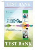 TEST BANK For Medical Assisting Administrative & Clinical Competencies 9th Edition by Michelle Blesi, ISBN: 9780357502815  Verified Chapters 1 - 58, Complete Newest Version