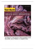 TEST BANK FOR AN INTRODUCTION TO BRAIN AND BEHAVIOR 6TH ED BRYAN KOLB, IAN Q. WHISHAW, G.CAMPBELL TESKEY