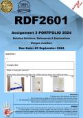RDF2601 Assignment 3 PORTFOLIO (COMPLETE ANSWERS) 2024  - DUE 25 September 2024