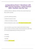 Jurisprudence Exam-1 Questions with 100% Correct Answers | Latest Version 2024 | Verified | Ace the Test