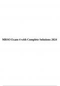 MRSO Exam 4 with Complete Solutions 2024.