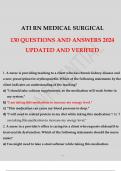 BUNDLE ::NGN ATI MED SURG EXAM ATI MEDICAL SURGICAL EXAM QUESTIONS WITH VERIFIED 100 % ACCURATE ANSWERS 2024