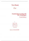 Test Bank for Transforming Learning with New Technologies 4th Edition By Robert Maloy, Ruth-Ellen Verock, Sharon Edwards, Torrey Trust (All Chapters, 100% Original Verified, A+ Grade)