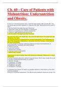Ch. 60 - Care of Patients with Malnutrition Quiz Compendium Interrogatives and Solutions (Recent Revision)