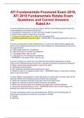 ATI Fundamentals Proctored Exam 2019,  ATI 2019 Fundamentals Retake Exam  Questions and Correct Answers  Rated A+