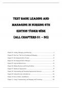 TEST BANK LEADING AND MANAGING IN NURSING 6TH EDITION YODER-WISE {ALL CHAPTERS 01 – 30}