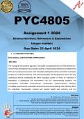 PYC4805 Assignment 1 (COMPLETE ANSWERS) 2024 (279716) - DUE 23 April 2024 