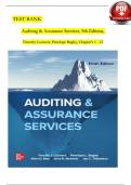 TEST BANK For Auditing and Assurance Services, 9th Edition By Timothy Louwers, Penelope Bagley, Verified Chapter's 1 - 12, Complete Newest Version