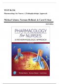 Test Bank for Pharmacology for Nurses: A Pathophysiologic Approach 6th Edition (Adams, 2020), Chapter 1-50 | All Chapters