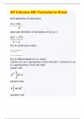 AP Calculus AB: Formulas to Know