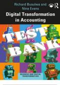 TEST BANK for Digital Transformation in Accounting By Richard Busulwa and Nina Evans ISBN 9780429344589