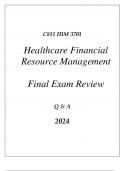 (WGU C811)HIM 3701 HEALTHCARE FINANCIAL RESOURCE MANAGEMENT FINAL EXAM REVIEW Q