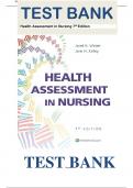 Test Bank for Health Assessment in Nursing 7th Edition by Weber Kelley ISBN:9781975161156|Complete Guide A+