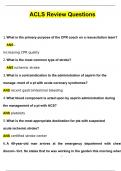 ACLS Review Exam Questions and Answers Latest (2024 / 2025) (Verified Answers by Expert)