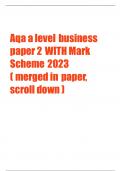 AQA A-Level Business Paper 2 AND Mark Scheme 2023 (Merged into paper, Scroll Down)