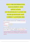 WGU C468 INFORMATION MANAGEMENT AND  APPLICATION OF TECHNOLOGY LATEST 300 EXAM QUESTIONS AND  CORRECT ANSWERS 2024