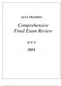 ACLS PREP TRAUMA COMPREHENSIVE REVIEW Q & A 2024.
