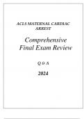 ACLS PREP MATERNAL CARDIAC ARREST COMPREHENSIVE REVIEW Q & A 2024