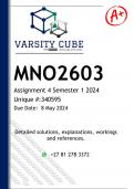 MNO2603 Assignment 4 (DETAILED ANSWERS) Semester 1 2024 - DISTINCTION GUARANTEED